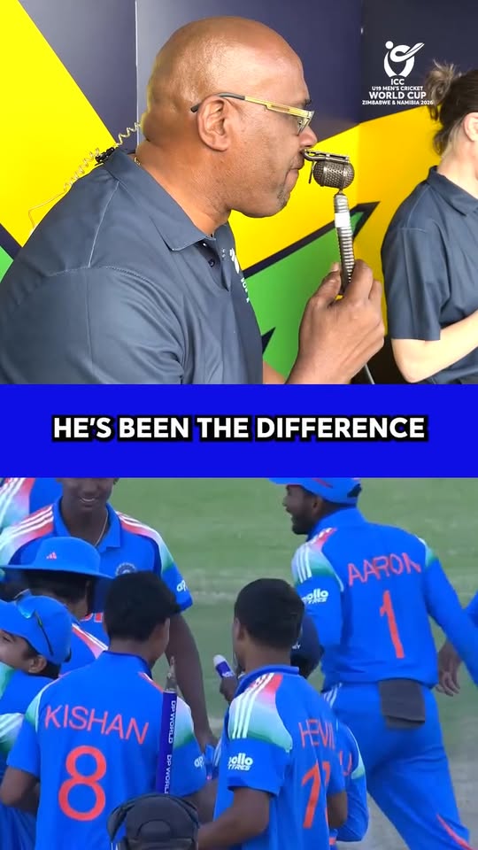The legendry Ian Bishop on the microphone as India clinched a sixth Men’s #U19Wo…