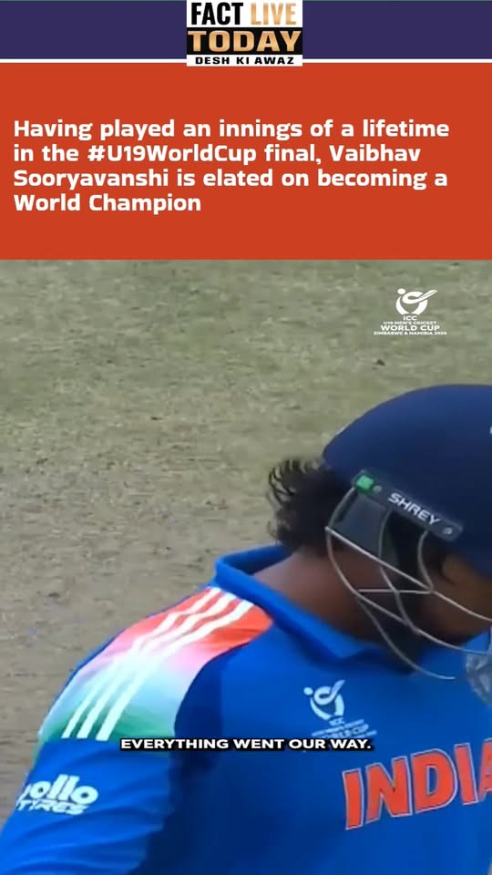 Having played an innings of a lifetime in the #U19WorldCup final, Vaibhav Soorya…