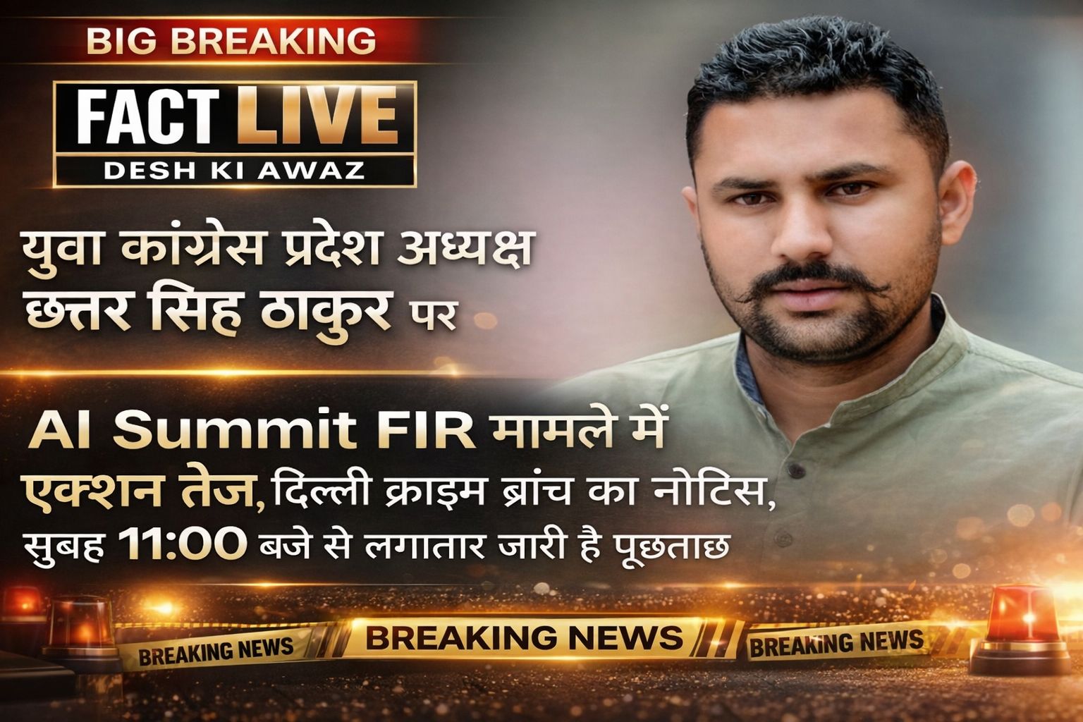 AI Summit FIR मामले में तेज़ हुई कार्रवाई
युवा कांग्रेस प्रदेश अध्यक्ष छत्तर सिं…