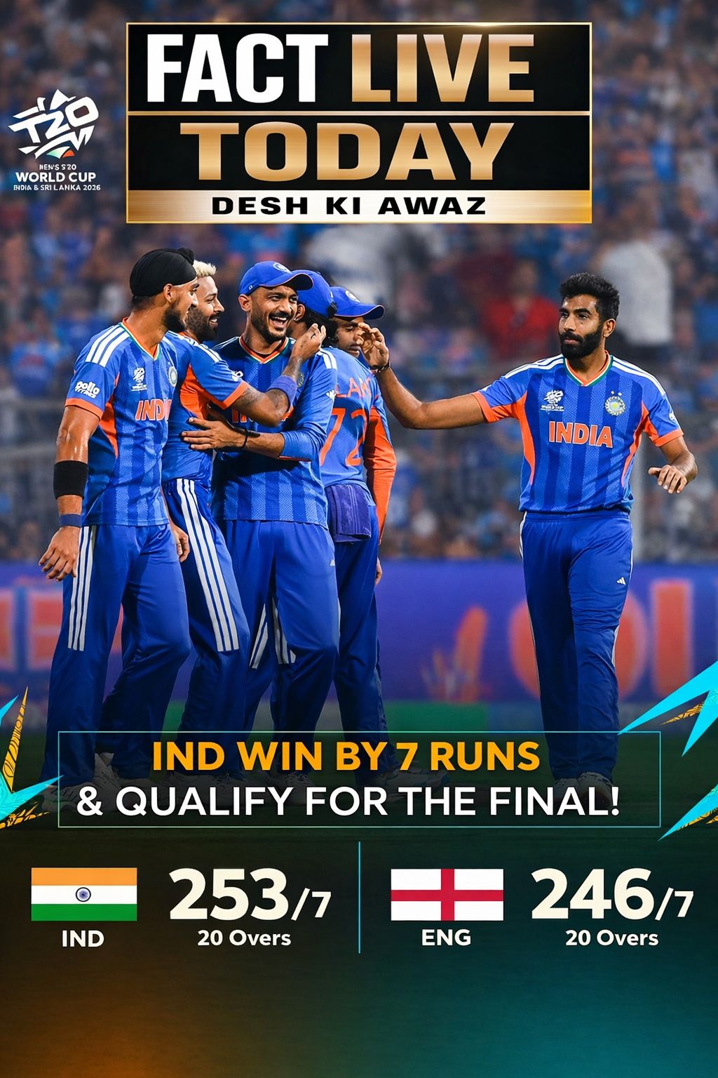 India wins A classic in Wankhede! 

After a neck to neck battle with England, Te…