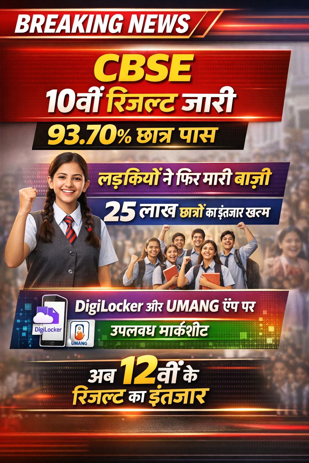 CBSE 10वीं का रिजल्ट जारी, 93.70% छात्र पास – बेटियों ने फिर मारी बाज़ी

करीब 25…