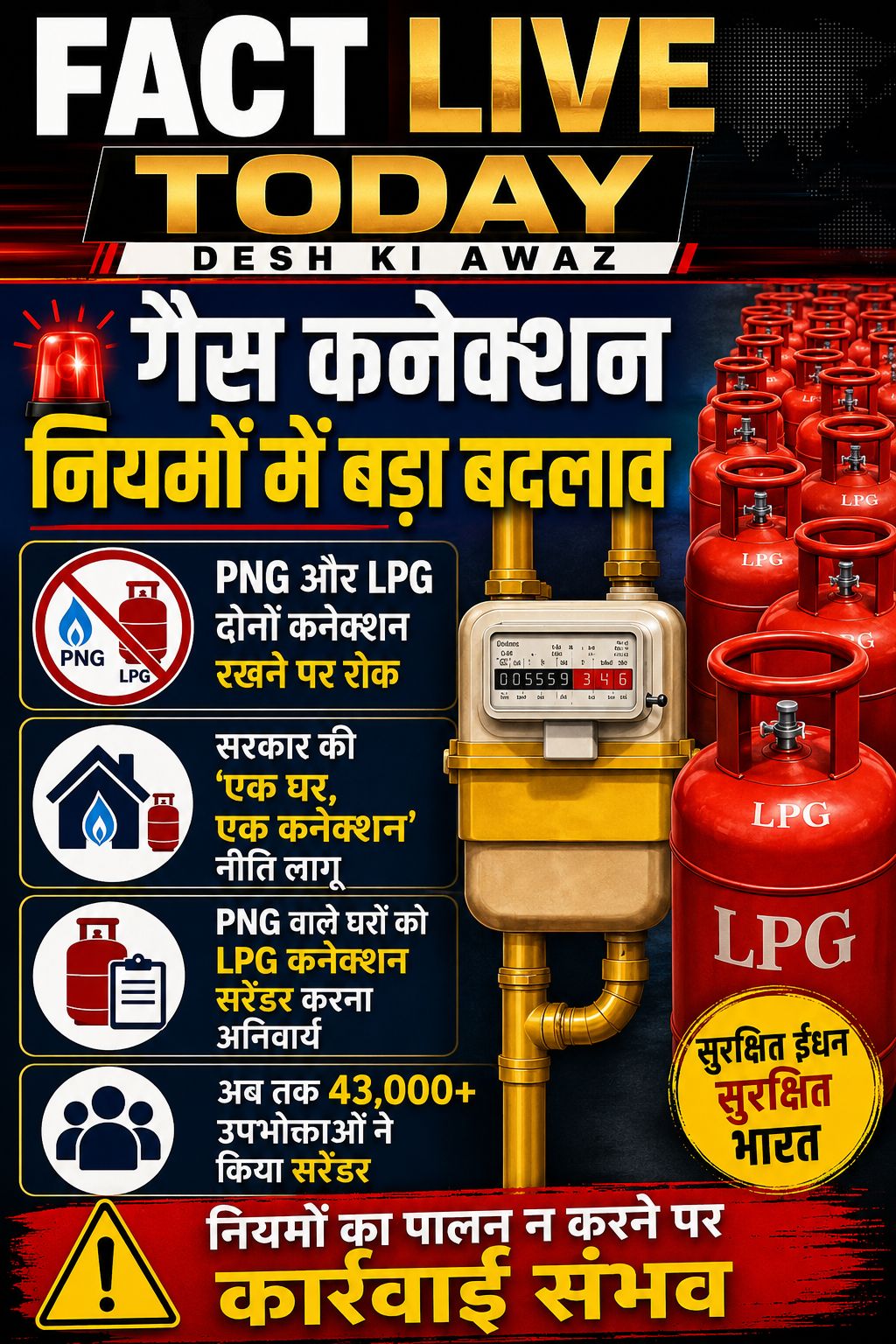 गैस कनेक्शन को लेकर नियम सख्त हो गए हैं। सरकार ने ‘एक घर, एक कनेक्शन’ नीति को ला…