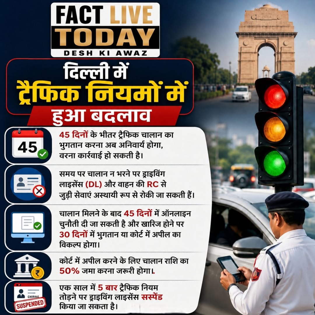 दिल्ली में ट्रैफिक नियमों में हुआ बदलाव 

#DelhiTraffic #NewTrafficRules #RoadSa…
