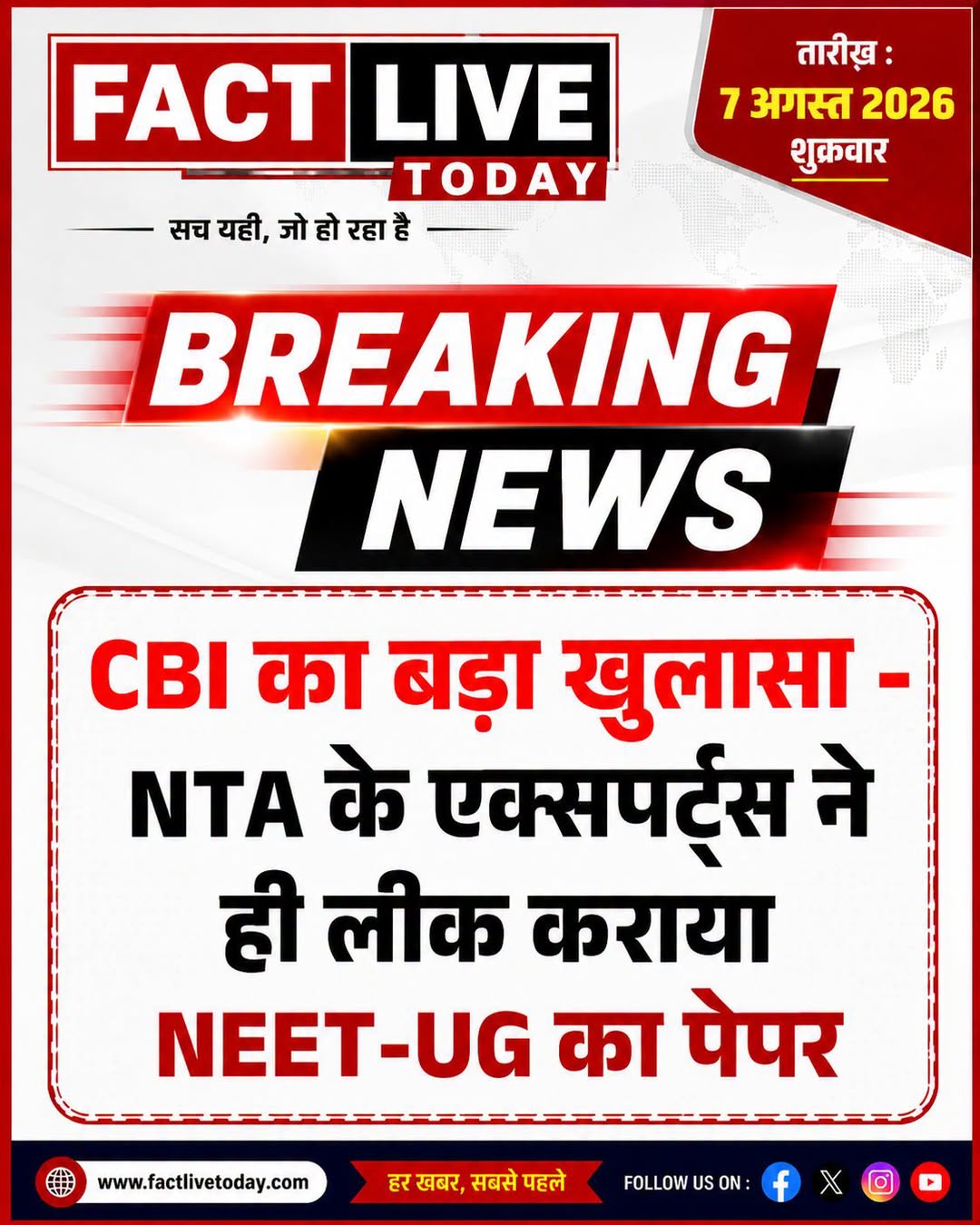 NEET-UG पेपर लीक मामले में सीबीआई की चार्जशीट ने परीक्षा प्रणाली की सुरक्षा पर ग…