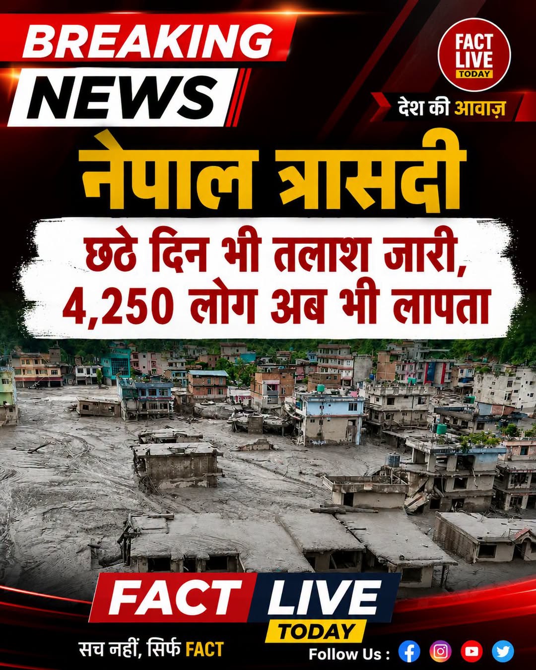 नेपाल में आई भीषण बाढ़ से काफी ज्यादा तबाही हुई। बाढ़ के छठे दिन भी 4,250 लोग ला…